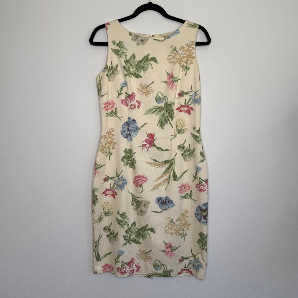 Floral Sheath Dress Garden Party Spring Wedding Guest Cottagecore Size 6